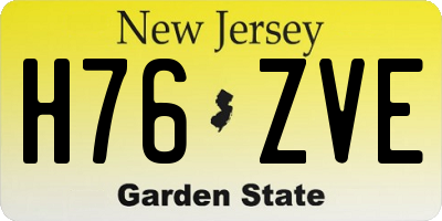 NJ license plate H76ZVE