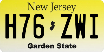 NJ license plate H76ZWI