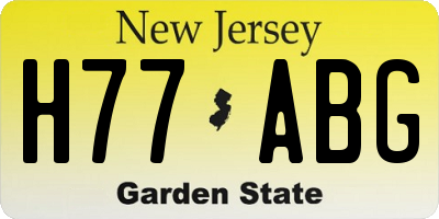 NJ license plate H77ABG