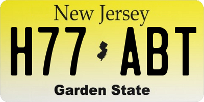 NJ license plate H77ABT