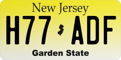NJ license plate H77ADF