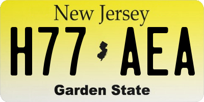 NJ license plate H77AEA