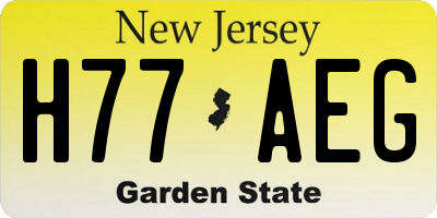 NJ license plate H77AEG