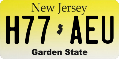 NJ license plate H77AEU