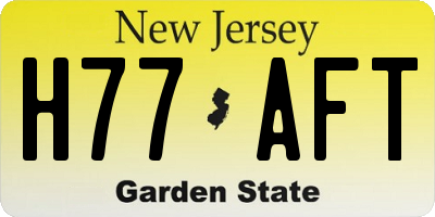 NJ license plate H77AFT