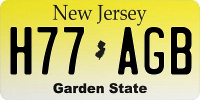 NJ license plate H77AGB