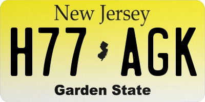 NJ license plate H77AGK