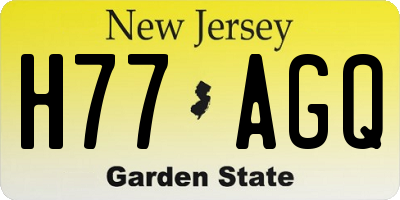 NJ license plate H77AGQ