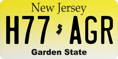 NJ license plate H77AGR