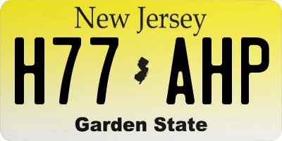 NJ license plate H77AHP