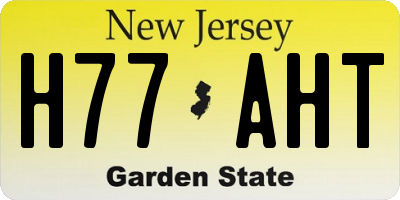 NJ license plate H77AHT
