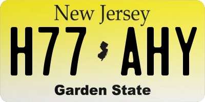 NJ license plate H77AHY