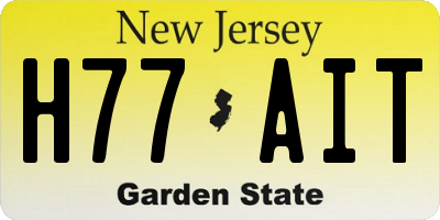 NJ license plate H77AIT