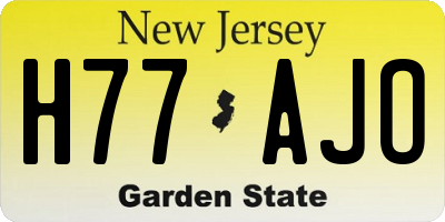 NJ license plate H77AJO