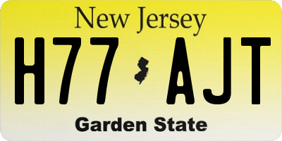 NJ license plate H77AJT