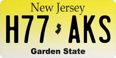 NJ license plate H77AKS