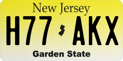 NJ license plate H77AKX