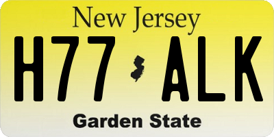 NJ license plate H77ALK