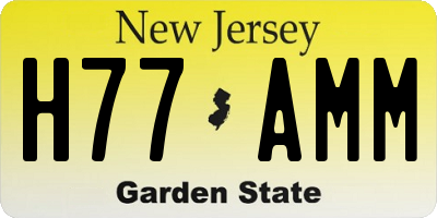 NJ license plate H77AMM