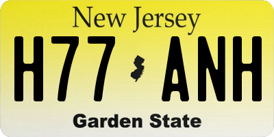 NJ license plate H77ANH