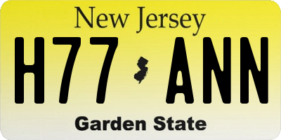 NJ license plate H77ANN