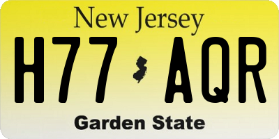 NJ license plate H77AQR