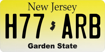 NJ license plate H77ARB