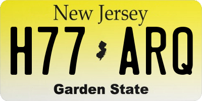 NJ license plate H77ARQ