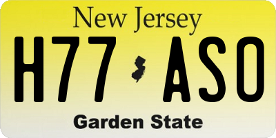 NJ license plate H77ASO