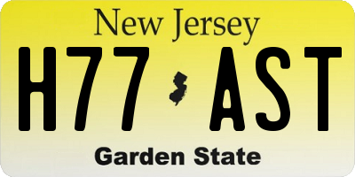 NJ license plate H77AST