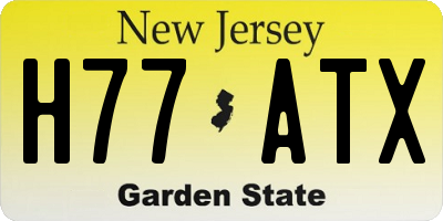 NJ license plate H77ATX