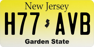 NJ license plate H77AVB