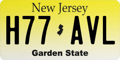 NJ license plate H77AVL