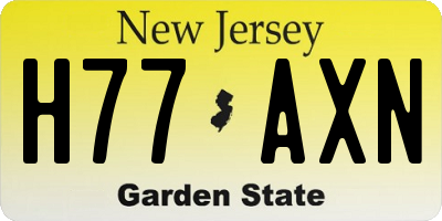 NJ license plate H77AXN