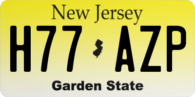 NJ license plate H77AZP