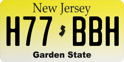 NJ license plate H77BBH