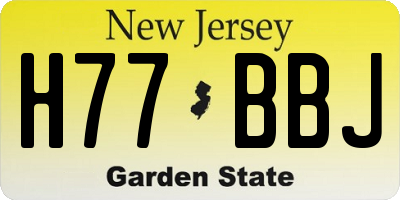 NJ license plate H77BBJ
