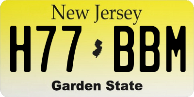 NJ license plate H77BBM