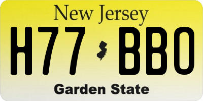 NJ license plate H77BBO