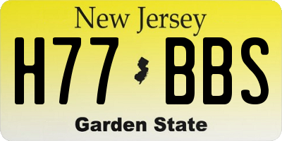 NJ license plate H77BBS
