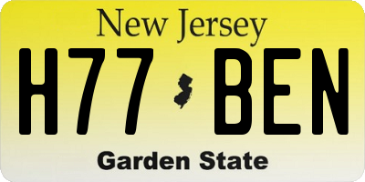 NJ license plate H77BEN