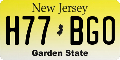 NJ license plate H77BGO