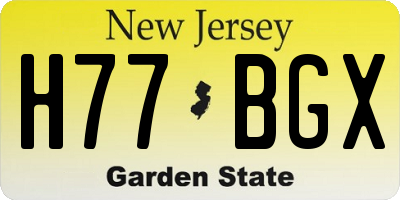NJ license plate H77BGX