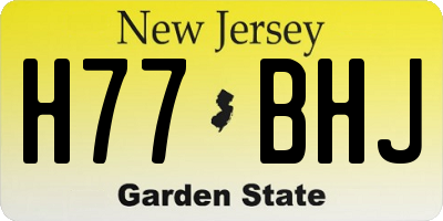 NJ license plate H77BHJ
