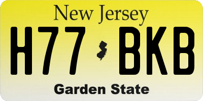 NJ license plate H77BKB