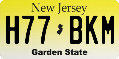 NJ license plate H77BKM