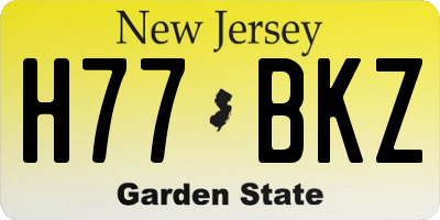 NJ license plate H77BKZ