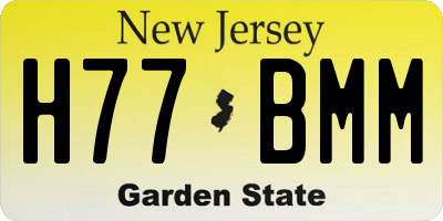 NJ license plate H77BMM
