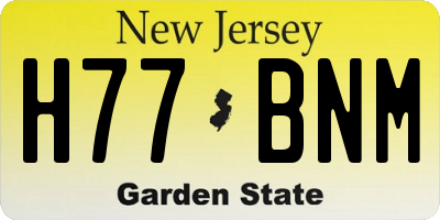 NJ license plate H77BNM