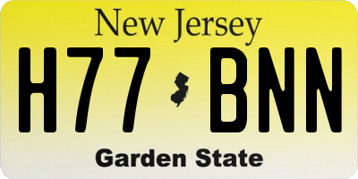 NJ license plate H77BNN